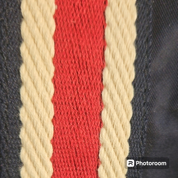 Gucci Vintage Nylon Tote Bag Blue Red Cream NWOT - Picture 8 of 14